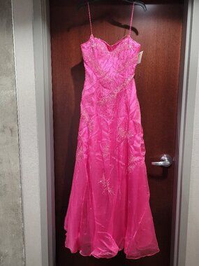 Precious Formals Size 12 Fuchsia Pink Prom Dress